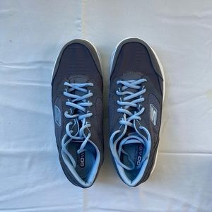 Go Walk Gray Blue Skechers Women’s Running Shoes